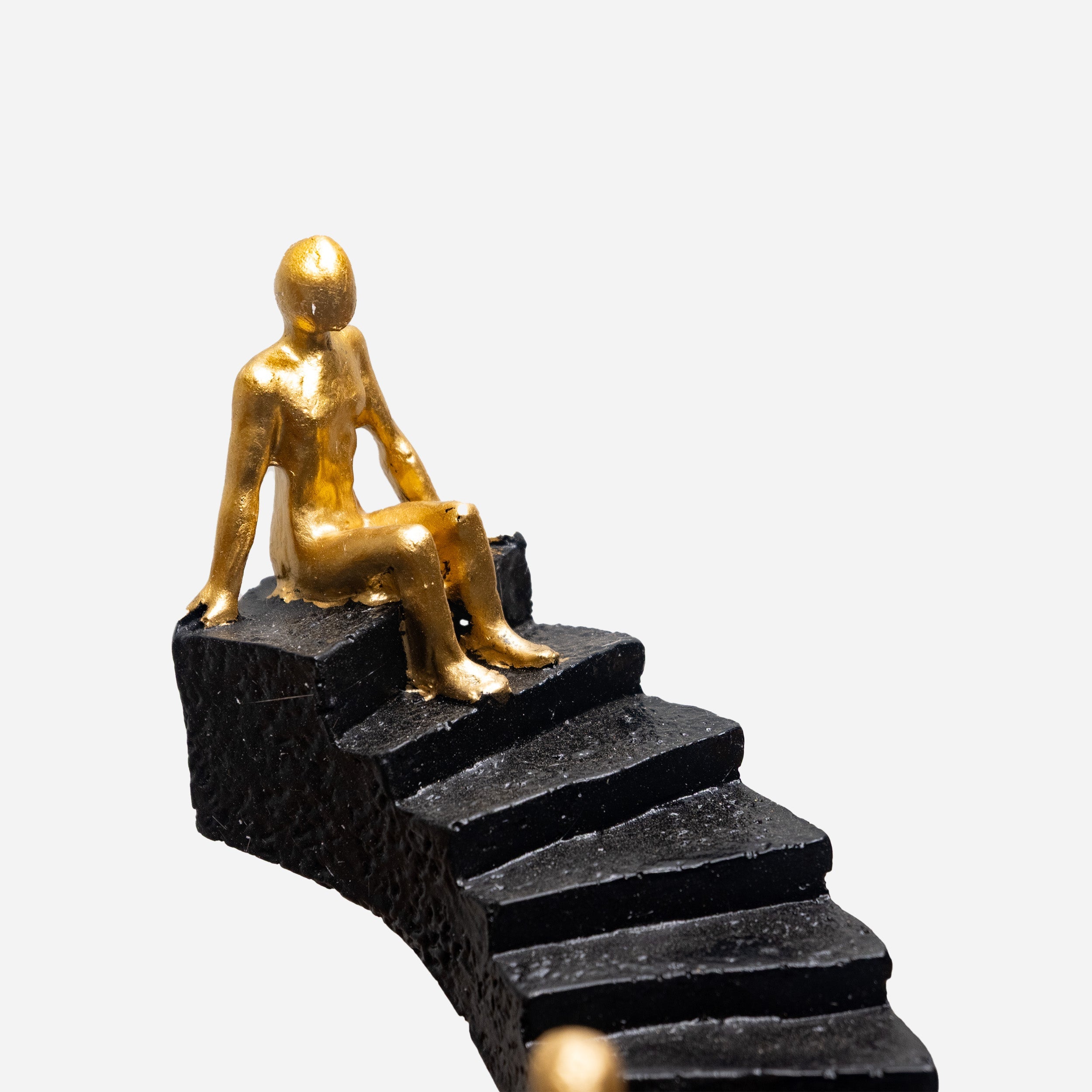 Golden Ascent – Stairway Figurine Decor