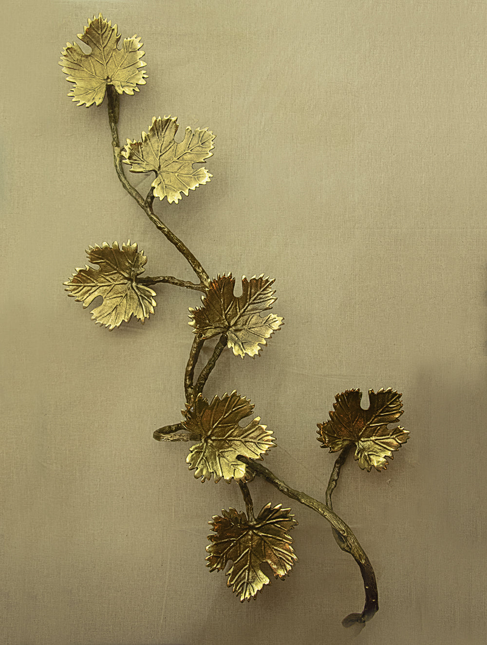 Brass Wall Plaque  - Maple Leaves