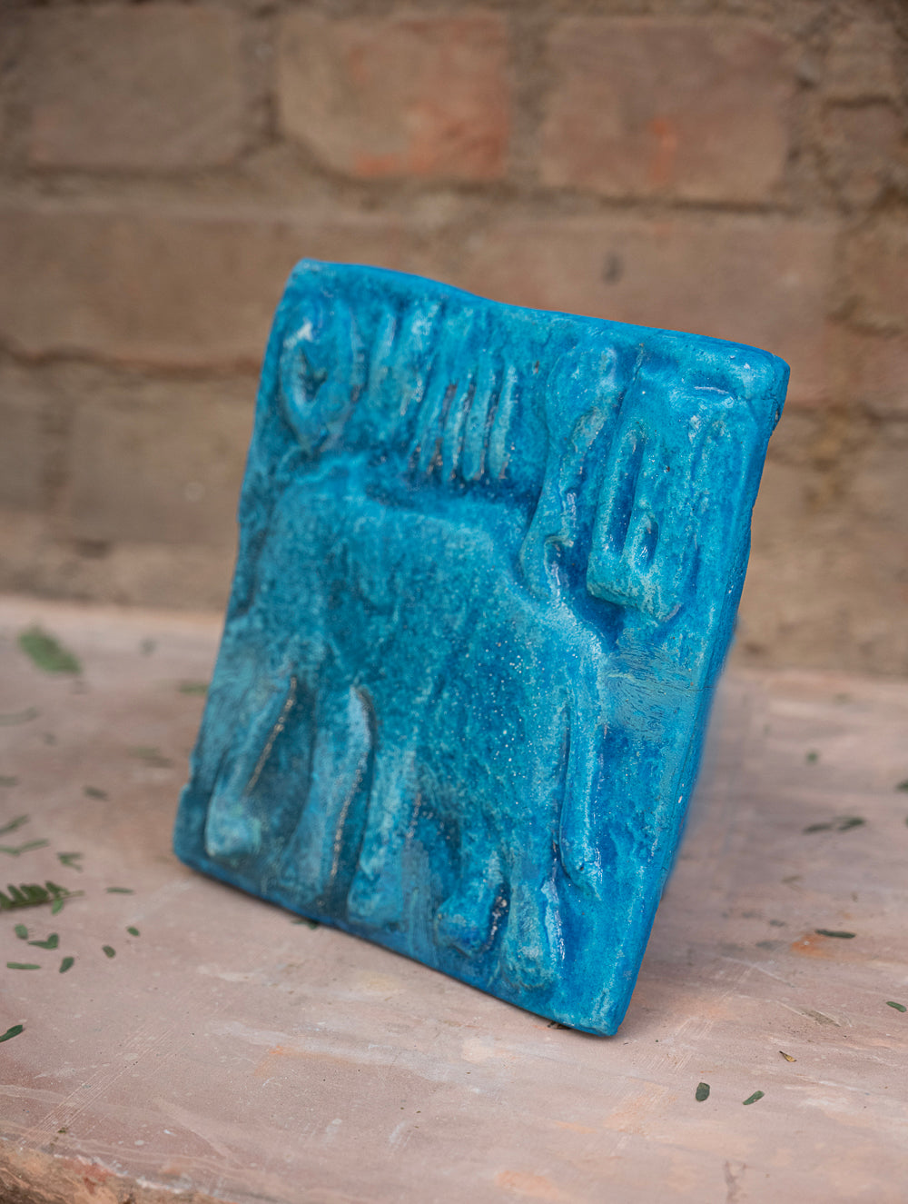 Delhi Blue Art Pottery Wall Plaque - Mohenjo Daro (Elephant)