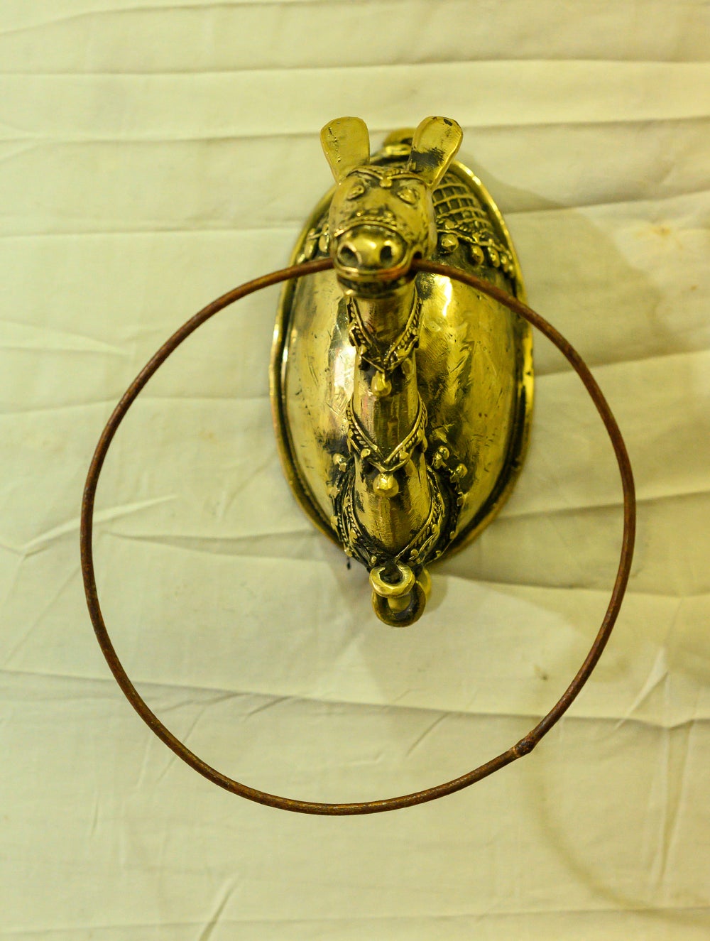 Dhokra Craft Towel Hanger - Camel