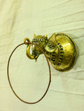 Dhokra Craft Towel Hanger - Elephant