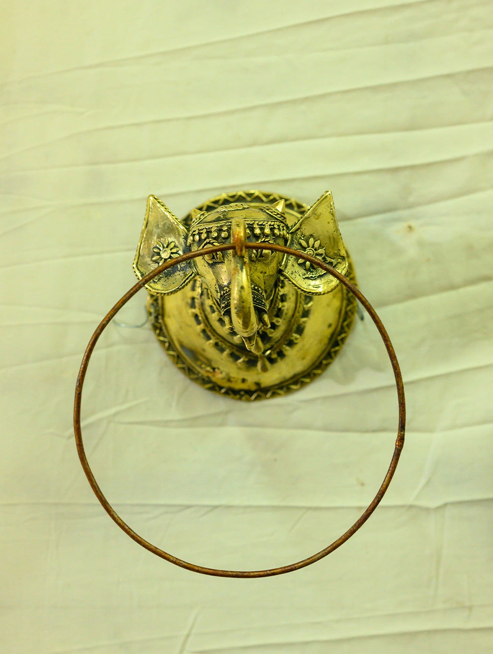 Dhokra Craft Towel Hanger - Elephant