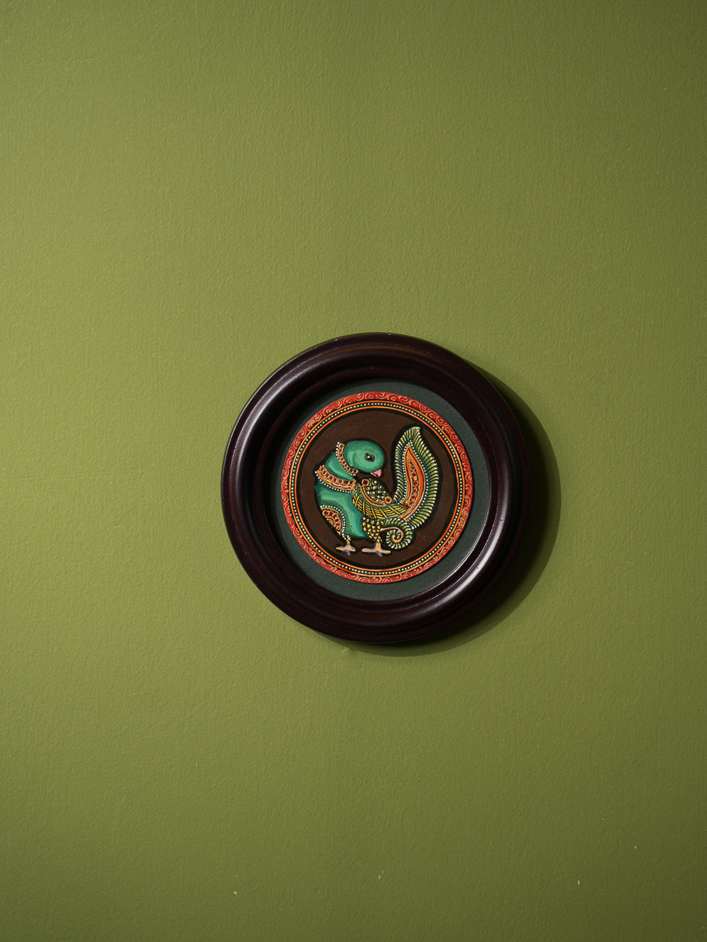 Exclusive Ganjifa Art Painting - Peacock, Small