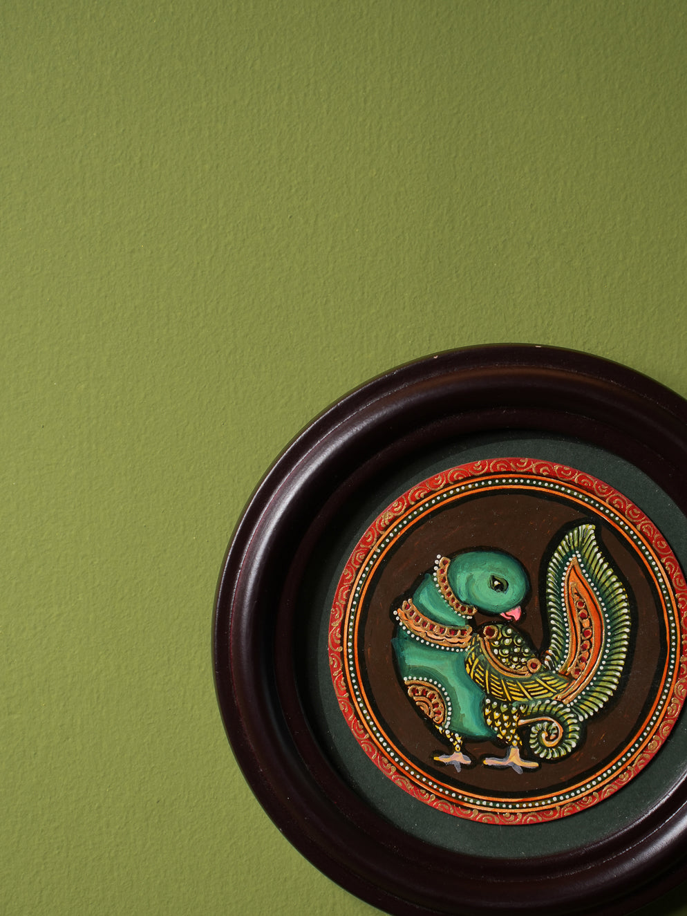 Exclusive Ganjifa Art Painting - Peacock, Small