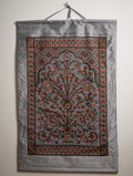 Exclusive Raw Silk Kutch Embroidered Wall Hanging - Pearl Grey (Extra Large)