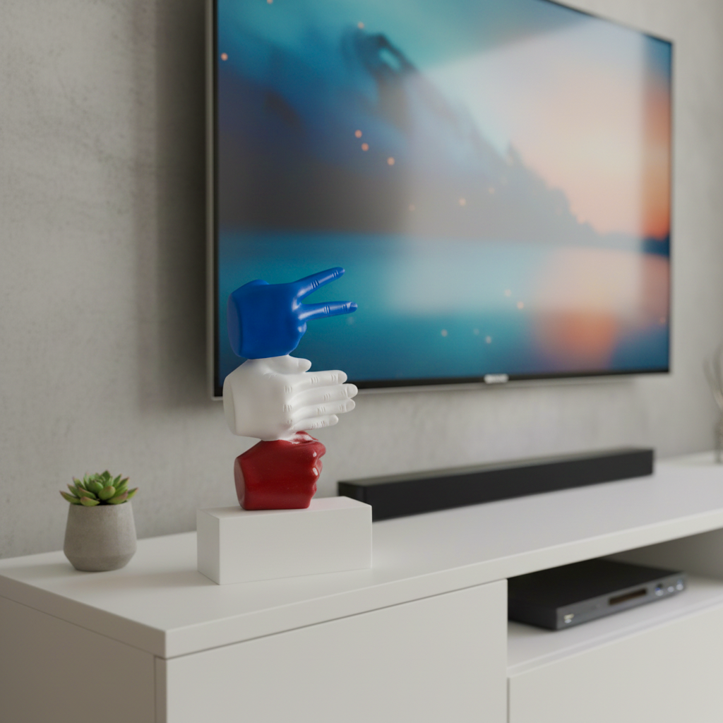 Stone,Paper,Scissor Colourfull Hand - Sculpture