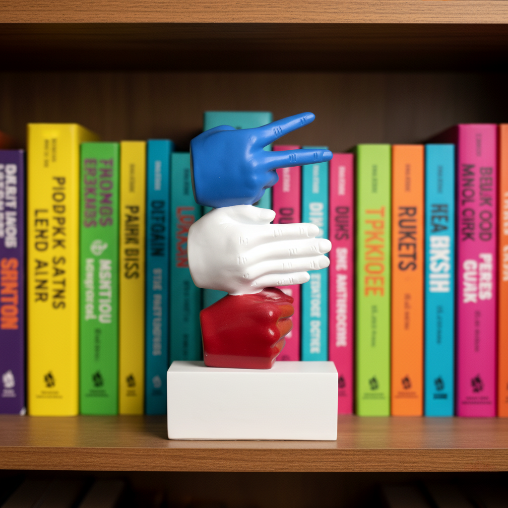 Stone,Paper,Scissor Colourfull Hand - Sculpture