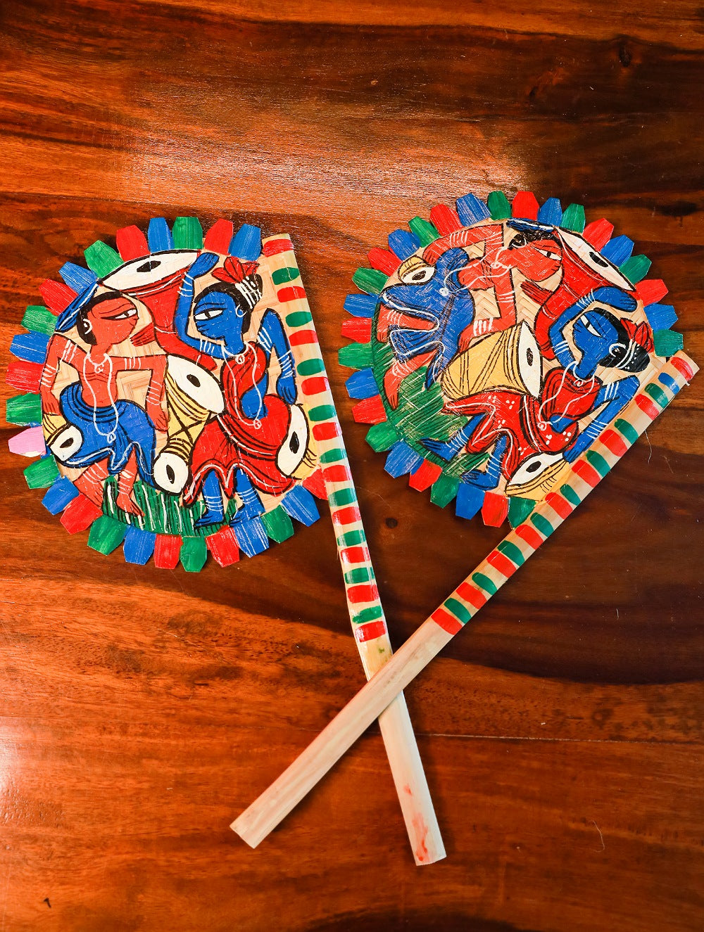 Hand Painted Fan - Musicians (Set of 2)