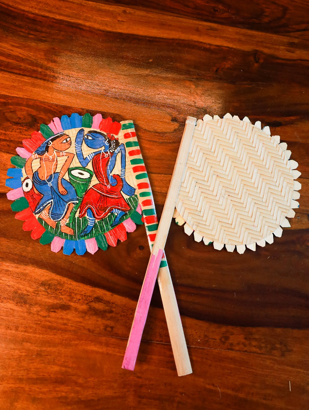Hand Painted Fan - Musicians (Set of 2)