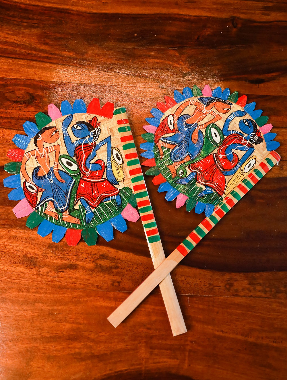 Hand Painted Fan - Musicians (Set of 2)