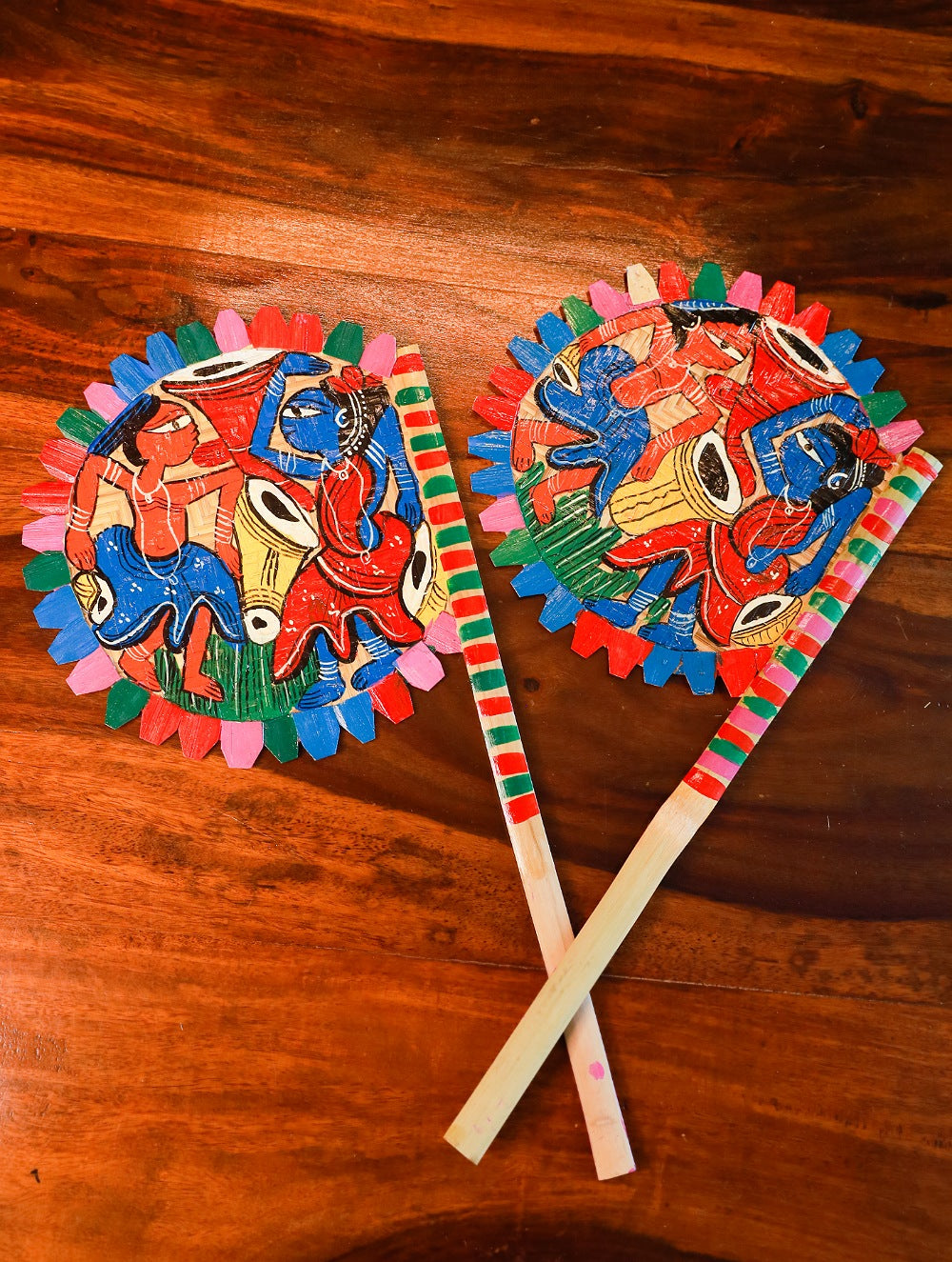 Hand Painted Fan - Musicians (Set of 2)