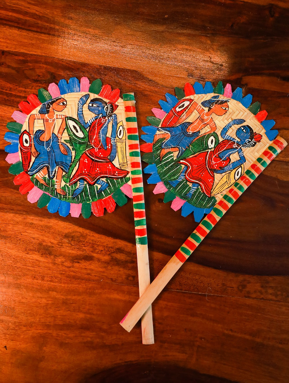 Hand Painted Fan - Musicians (Set of 2)