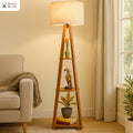 Classic Wooden Tower Floor Lamp