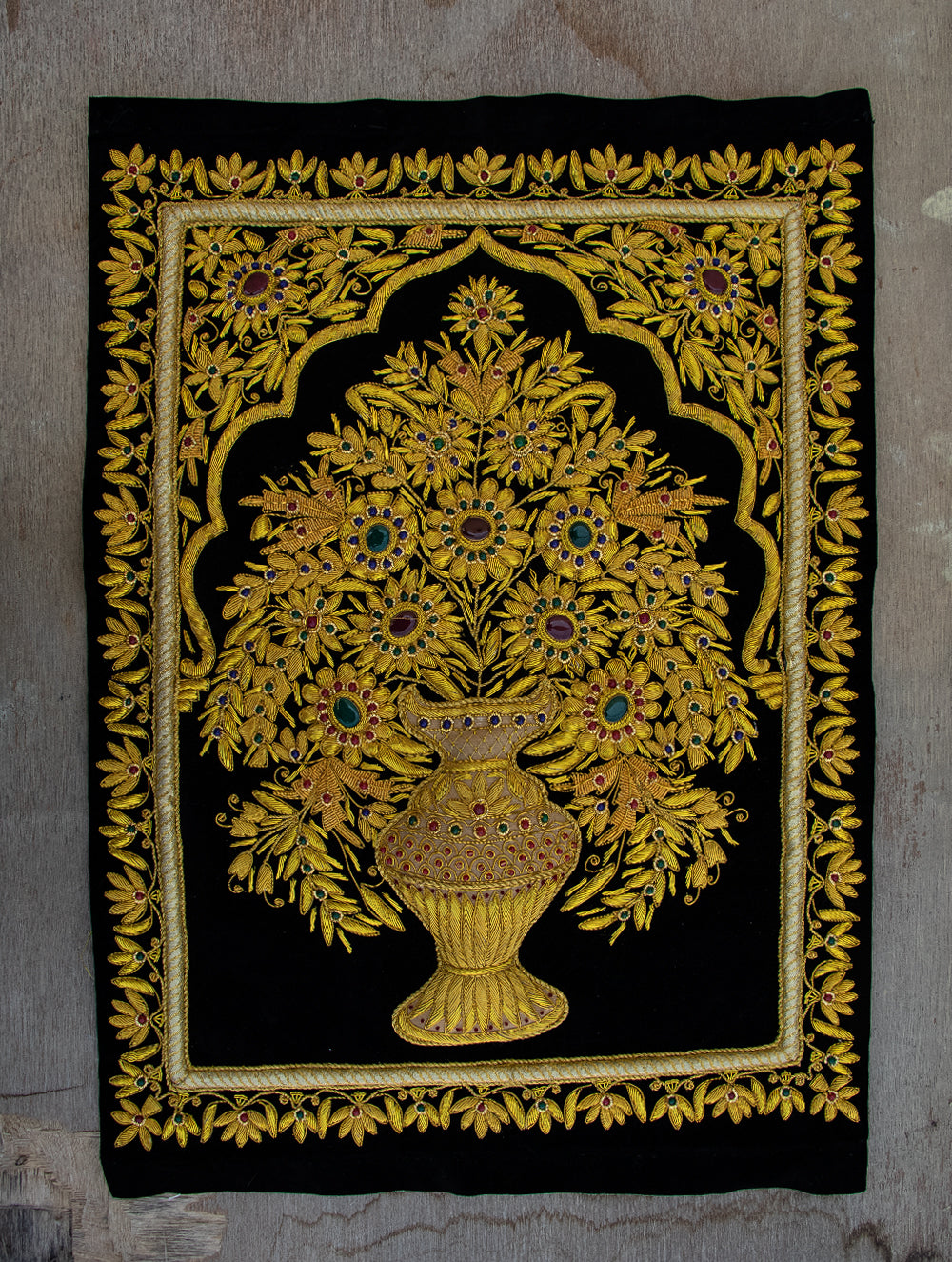 Zardozi Resham Embroidered Wall Hanging