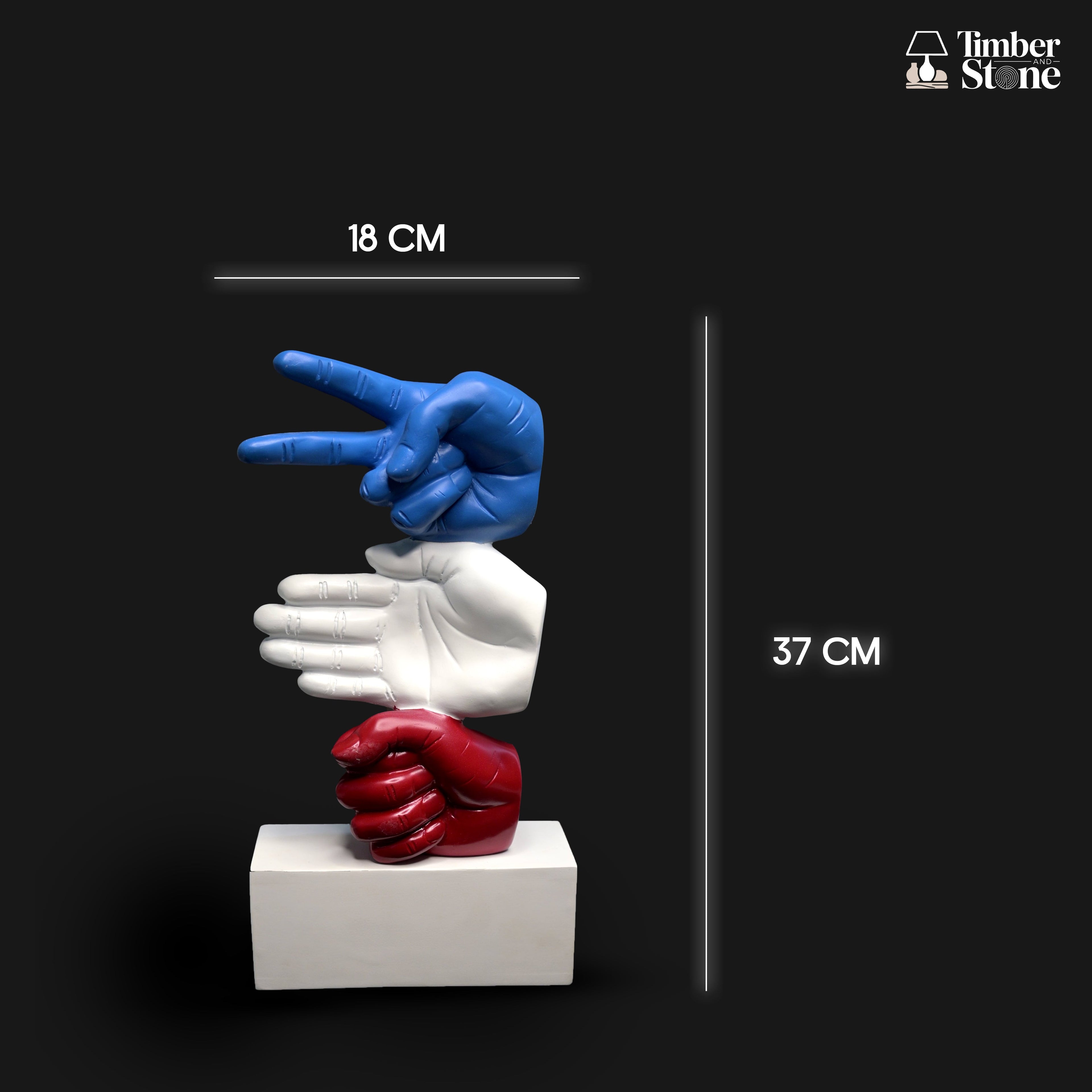 Stone,Paper,Scissor Colourfull Hand - Sculpture